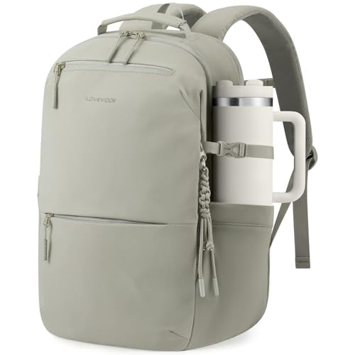 LOVEVOOK Laptop Backpack for Women Men with Giant Tumbler Holder - 15.6Inch Work Computer Travel Backpack with Laptop Compartment, Water Resistant, Cute Commuter College Teacher Nurse Purse Bag, Green - color: Green, size: 15.6 Inch