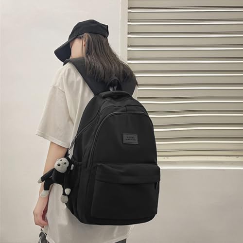 JARKJARD Aesthetic Cute Backpack for Girls Student School College Travel - color: Black