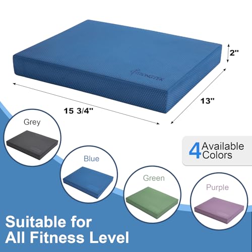 StrongTek Professional Foam Exercise Balance Pad - 15.8" x 13" x 2", High-Density TPE Foam Knee Pad, Non-Slip & Water-Resistant, for Balance Training, Physical Therapy, Yoga, and More - color: Blue