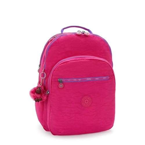 Kipling Women's Seoul Extra Large 17" Laptop Backpack, Durable, Roomy with Padded Shoulder Straps, Built-In Protective Sleeve - color: Azalea Pink, size: 13.5''L x 17.75''H x 9''D