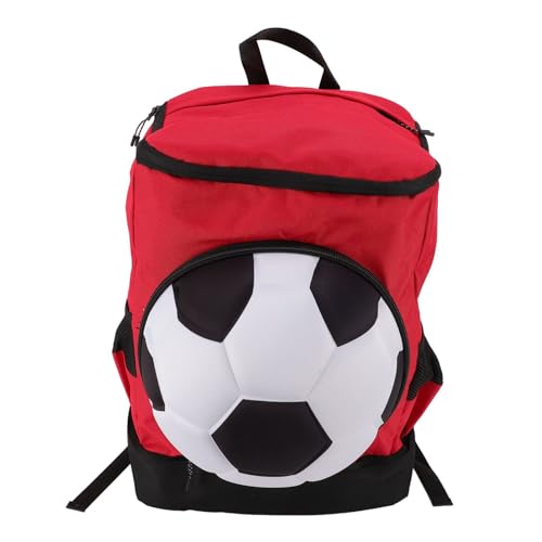 CHICIRIS Soccer Backpack with Ball Compartment and Shoe Compartment Football Training Equipment Bag for Sports Activities - color: Red with Black, size: Adult Size (Fits Size 7 Ball)