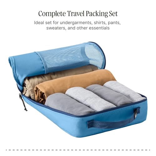 Eagle Creek Pack-It Reveal Cube Set - Packing Cubes for Compartmentalizing Luggage - Durable - Ultra-Lightweight - Water-Resistant - Easy Grab Zipper Pull - Mesh Windows - Blue Dawn - XS/S/M - color: Blue Dawn