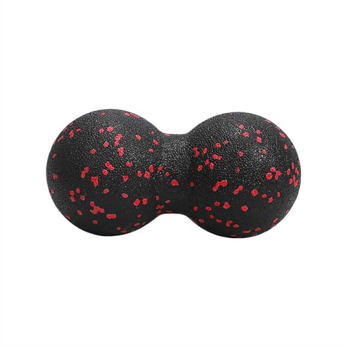 Peanut Massage Ball – Double Lacrosse Massage Ball for Deep Tissue Release, Muscle Pain Relief & Recovery, Spine & Back Massages Tool for Yoga, Gym, Office & Travel (Red) - color: Red