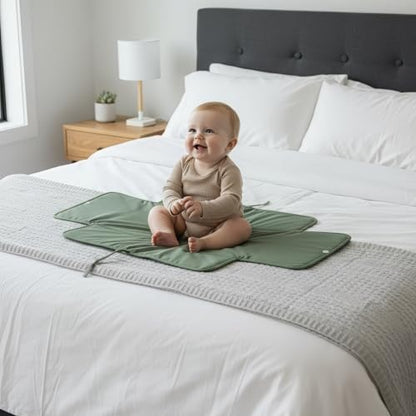 Portable Diaper Changing Pad - Soft and Easy to Clean Diaper Changing Mat for Babies - The Perfect Lightweight and Foldable Pad for Traveling - color: Sage
