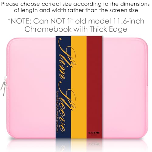 CCPK 11.6 inch Laptop Case Compatible with 12 inch MacBook Air 11 inch ASUS Vivobook Go Lenovo 100e Gen 4 Acer Gateway Chromebook 311 Computer Accessories Bag Sleeve Cover Carrying Case 11 inch, Pink - color: Pink, size: 11.6" / Old 11-12 Inch MacBook