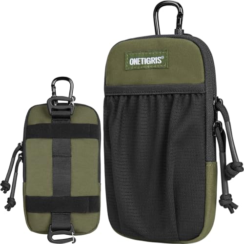 ONETIGRIS Cell Phone Pouch, Molle Holster Holder for Men Belt, for iPhone 17 Pro Max/Air/17/16/15/14 /13/12/11/X/XR/XS/8 Plus/7/6, for Galaxy S25 Ultra/s25/S24 /S23/S22/S21 - color: Green