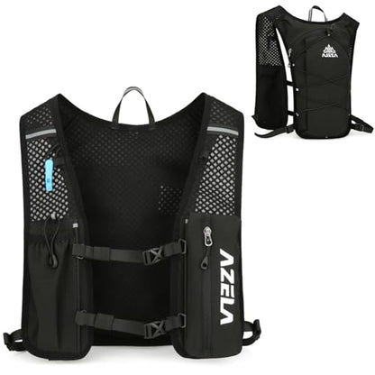 Azarxis Running Water Bottles Flask BPA Free Leakproof Hydration Vest Packs Waist Belt Replacement for Triathlon Marathon Hiking Cycling Climbing Runner - color: #2 Black (7L) - Only Running Vest