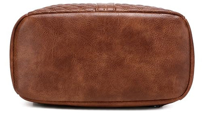 sqlp Fashion Backpack Purse for Women Faux Leather Ladies Handbags - color: Brown, size: Large