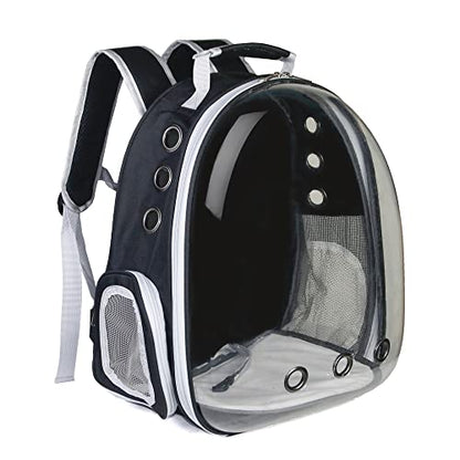Cat Backpack, Airline Approved Bubble Carrying Bag for Small Medium Dogs Cats, Space Capsule Pet Carrier Dog Hiking Backpack Travel Carrier(Black) - color: Black