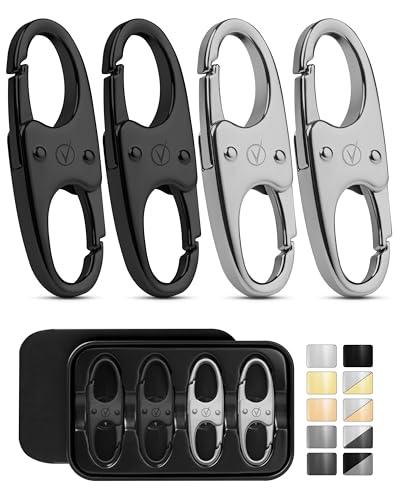 Vantamo Premium 4 Zipper Clips Anti Theft for Backpack, Luggage & Purse, Pull Replacement Zipper Locks, Purse Clip for Travel - color: Matte Black & Dark Gray Matte
