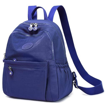 Mini Backpack Purse for Women Lightweight Nylon Casual Bag Small Daypacks for Work Travel (A Dark Blue) - color: A Dark Blue