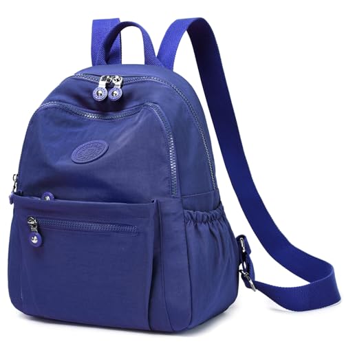 Mini Backpack Purse for Women Lightweight Nylon Casual Bag Small Daypacks for Work Travel (A Dark Blue) - color: A Dark Blue