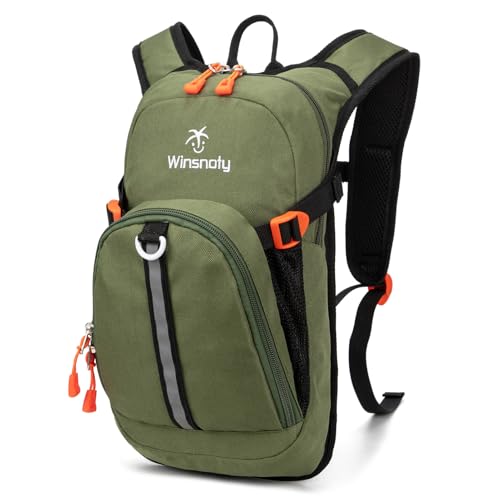 Kids Hydration Backpack, Water Hiking Backpack for Boys or Girls with 1.5L Reservoir Bladder - color: Greygreen