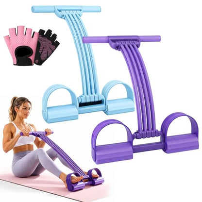 2026 Upgraded Pedal Resistance Bands with Handles, Multifunction Tension Rope, Elastic Yoga Resistance Band, Home Exercise Equipment for Full Body Workout, Yoga, Stretching - color: B-Mixed