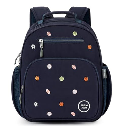 mibasies Boys Backpacks Ages 5-8: Quilted Backpack for Kids - Cute 15 Inches Bookbag for Kindergarten Elementary School Ball Blue - color: Ball Blue, style: Kids-15"h