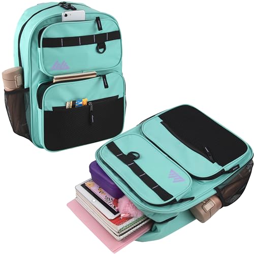Summit Ridge Travel Backpack for Men and Women, Spacious Work Daypack with Water Bottle Pockets (Mint Green) - color: Mint Green