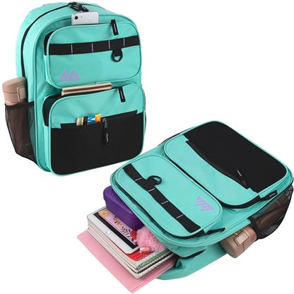Summit Ridge Travel Backpack for Men and Women, Spacious Work Daypack with Water Bottle Pockets (Mint Green) - color: Mint Green