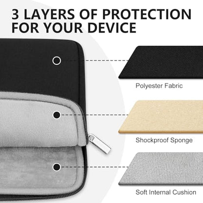 13 Inch Laptop Sleeve Portable Carrying Case with Front Pocket Padded Computer Pouch Cover Compatible with MacBook Air 13.6 Inch M4 M3 M2 2025-2022, 14 Inch MacBook Pro M4 M3 M2 M1, Black - color: Black, size: 13 inches