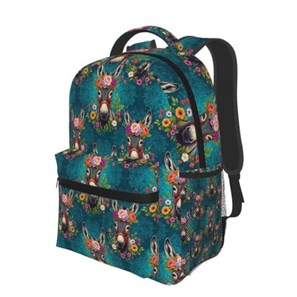 Laptop Daypack Floral Donkey Animals, Lightweight Commuter Backpack with Inner Pocket for Work, Travel and Gym - color: Pattern (746)