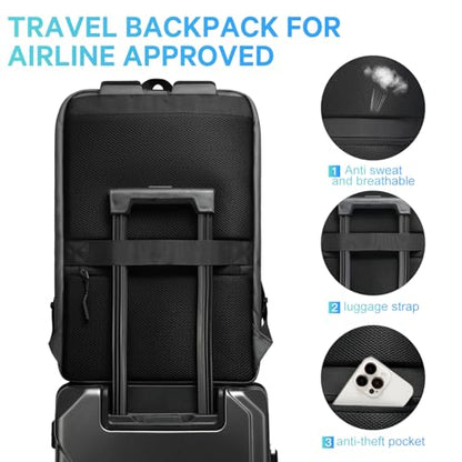 FUTURE AESTHETICS Business Commute Backpack for Men and Women, Waterproof 15.6 Inch Laptop Backpack, Durable Flight-Approved Travel Backpack for Work/College,Grey - color: Grey