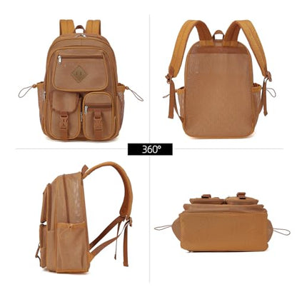 Khaki Mesh Backpack for Girls Boys, Mesh Bookbags Heavy Duty Semi-Transparent School Bag for College, Travel, Beach, Swimming, Sports - color: Khaki
