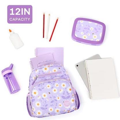 mibasies Toddler Backpacks for Girls 2-4: Little Kid Bookbag for Preschool Prek Daycare - Daisey Purple - color: Daisey Purple, style: Toddler-12"h(not Fit Folder)