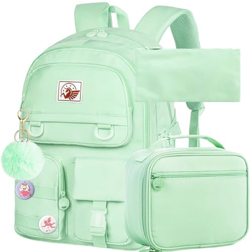 CCJPX Girls Backpack, 16 inch School Laptop Bag College Bookbag, Anti Theft Daypack for Teens Girls Students Women - color: Green