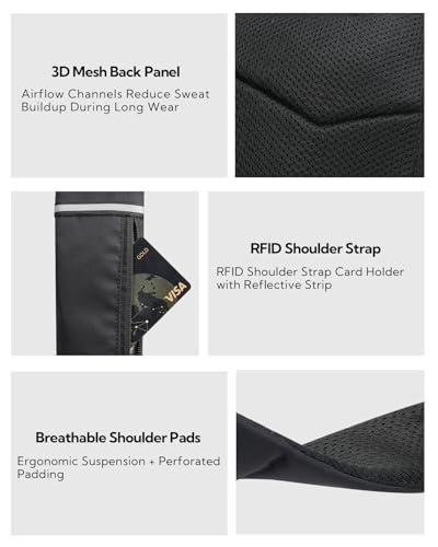 WATERFLY Small Crossbody Sling Bag: RFID Blocking Anti Theft Sling Backpack Chest Bag Travel Hiking Daypack Man Woman - color: A-black