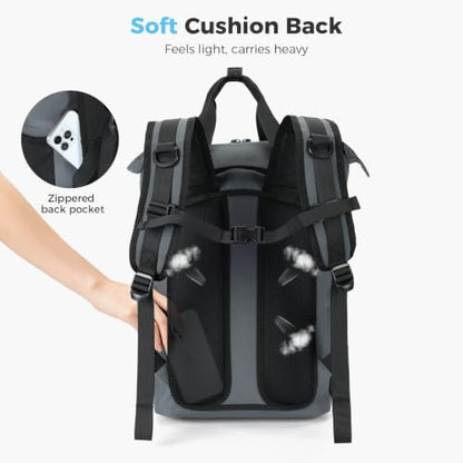Lekesky Backpack Cooler, 30L Soft Lightweight Cooler Bag, Waterproof for Beach, Travel, Camping, Picnic, Hiking (20 CAN Grey) - color: Grey