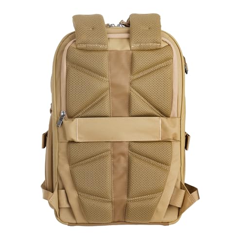 VANGUARD VEO Metro B20L Camera & Everyday Backpack (Beige) – Fits 70–200mm Attached, 14" Laptop Storage, Convertible Daypack Design, Carry-On Ready - color: Beige, size: 20L