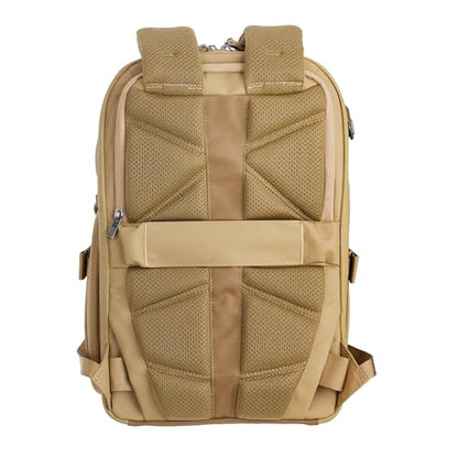 VANGUARD VEO Metro B20L Camera & Everyday Backpack (Beige) – Fits 70–200mm Attached, 14" Laptop Storage, Convertible Daypack Design, Carry-On Ready - color: Beige, size: 20L