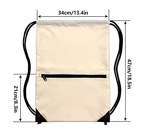 HOLYLUCK Drawstring Backpack Bag Sport Gym Sackpack - color: Beige