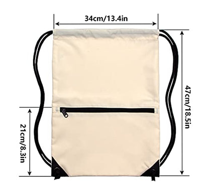 HOLYLUCK Drawstring Backpack Bag Sport Gym Sackpack - color: Beige