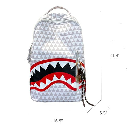 Large Capacity Laptop Backpack Water Resistant Durable Daily Carry Backpack Graphic Urban Streetwear Bookbag for Commuting (White) - color: White