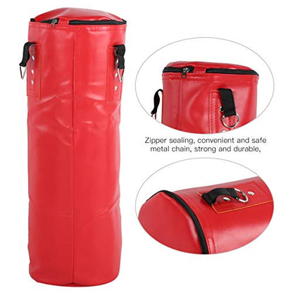 Chrees Empty Boxing Sandbag Heavy Duty 3 Layer Oxford Cloth Punching Bag with Metal Chain Zipper for Kickboxing MMA Training Fitness Home Gym - size: 80cm