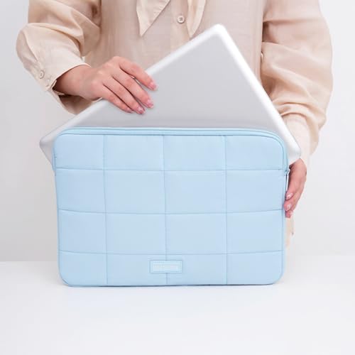 Puffy Laptop Sleeve 15-16 Inch Matte Blue, Waterproof Carrying Case Bag for Women, Fluffy Computer 15.6 HP Case, Compatible with MacBook Pro 16 Inch, MacBook Air M2 M1, Asus/Dell XPS/Lenovo - color: Matte Blue, size: 15-16 inch