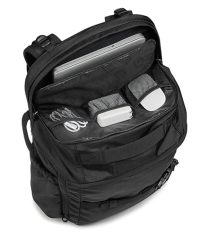 JanSport Venture Pack – Travel Pack With Large Main Compartment with Compression Straps, Dual Water Bottle Pockets, Padded Hip Belt & Luggage Trolley Pass-Through, Black - color: Black, style: Venture Pack