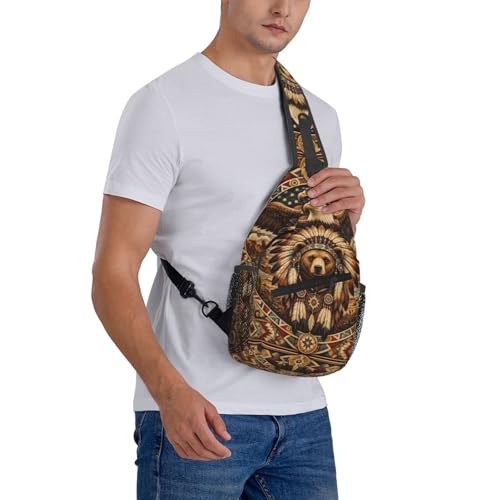 Sling Backpack Unisex Crossbody Chest Bag Shoulder Chest Bag For Women Men Hiking Travel - color: Animal