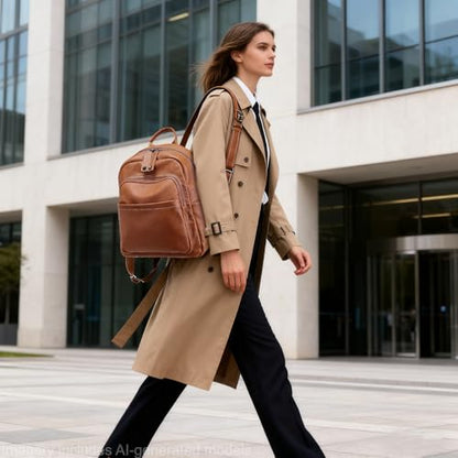 BOYATU Genuine Leather Backpack Purse for Women: Anti Theft Convertible Soft Backpacks - Elegant Womens Travel Backpack (01 Medium-Caramel Brown) - color: 01 Medium-caramel Brown