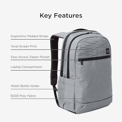 TravisMathew Approach Backpack with Laptop Sleeve, Water-Resistant Everyday Bag for Work, Travel & Hiking, Shadow Grey - color: Shadow Grey