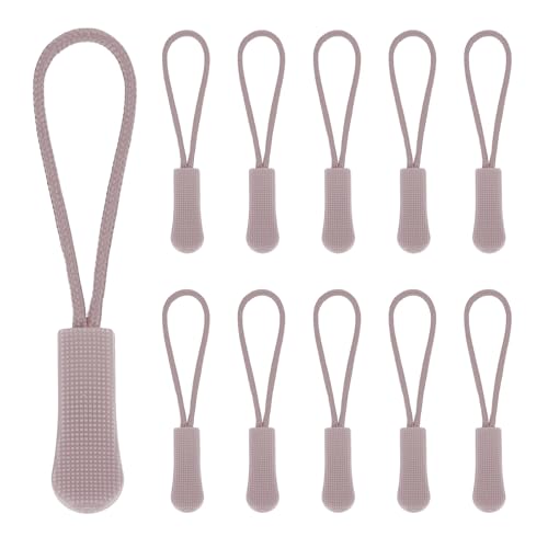 PATIKIL 2.6 Inch Zipper Pulls Replacement, 100 Pcs Nylon Cord Extension Zipper Pull Tab Tags for Handbag Backpacks Jackets Luggage Purses, Brown - color: Brown