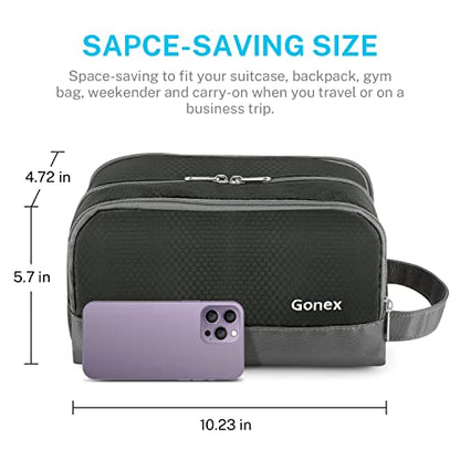 Gonex Travel Toiletry Bag Nylon, Shaving Bag Toiletry Organizer Gray - color: Gray