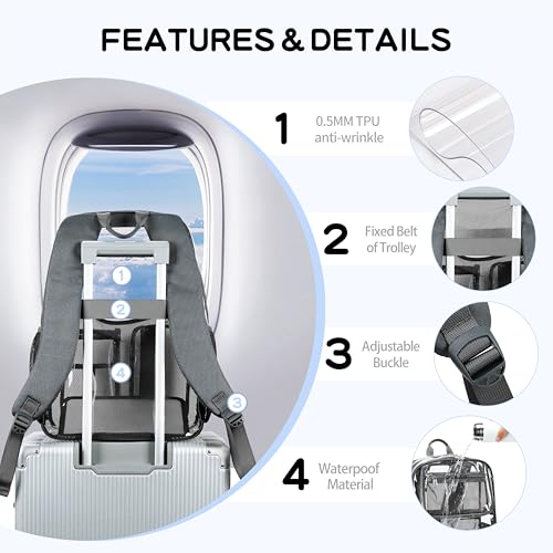 Cusangel Clear Dark Gray Backpack, Heavy Duty Men Clear BookBag,16inch TPU Large Capacity See Through Backpack for Sport Events,transparent plastic Travel,Work School,stadiums - color: Dark Gray