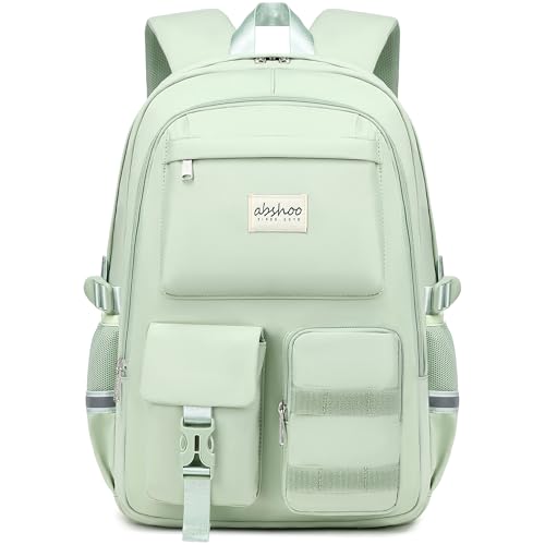 abshoo Big Student Laptop Backpack For College Women Middle High School Teen Girls Bookbag Travel Daypack (Olive Green) - color: Olive Green