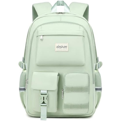 abshoo Big Student Laptop Backpack For College Women Middle High School Teen Girls Bookbag Travel Daypack (Olive Green) - color: Olive Green