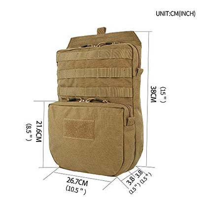 EXCELLENT ELITE SPANKER Tactical MOLLE Hydration Pack for 3L Hydration Water Bladder Molle Vest Accessory - color: Coyote Brown