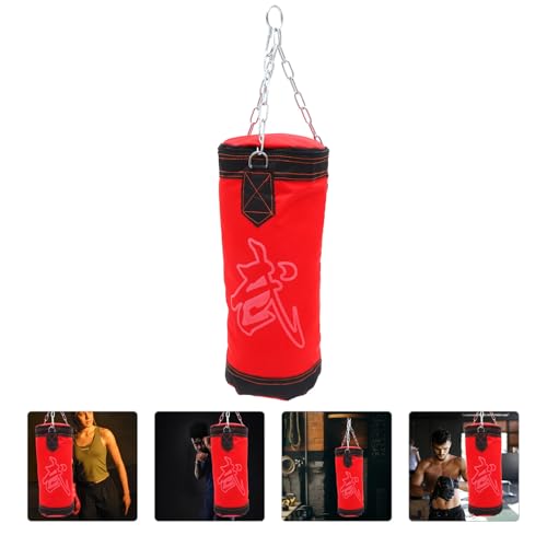 UPKOCH Heavy-Duty Thick Red Hanging Boxing Sandbag Empty Punching Bag for Karate Training and Fitness Exercise