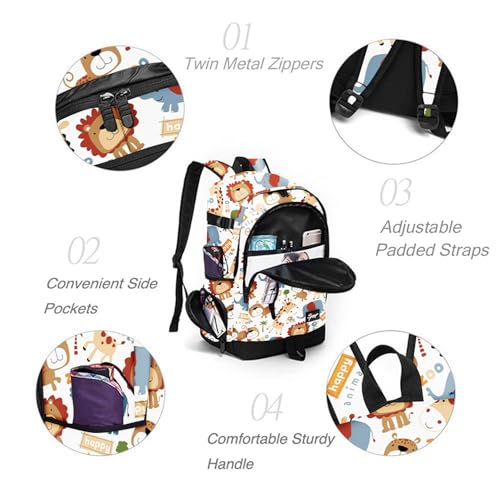 rickyh style School Backpack Travel Bag for Men & Women Lightweight College Back Pack with Laptop Compartmen - color: 01laohu
