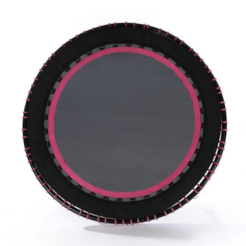 Springless Mini Fitness Trampoline for Low-Impact Cardio Workouts, Indoor Outdoor Rebounder with Quiet Bungee System and Stable Frame