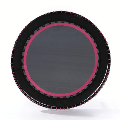 Springless Mini Fitness Trampoline for Low-Impact Cardio Workouts, Indoor Outdoor Rebounder with Quiet Bungee System and Stable Frame